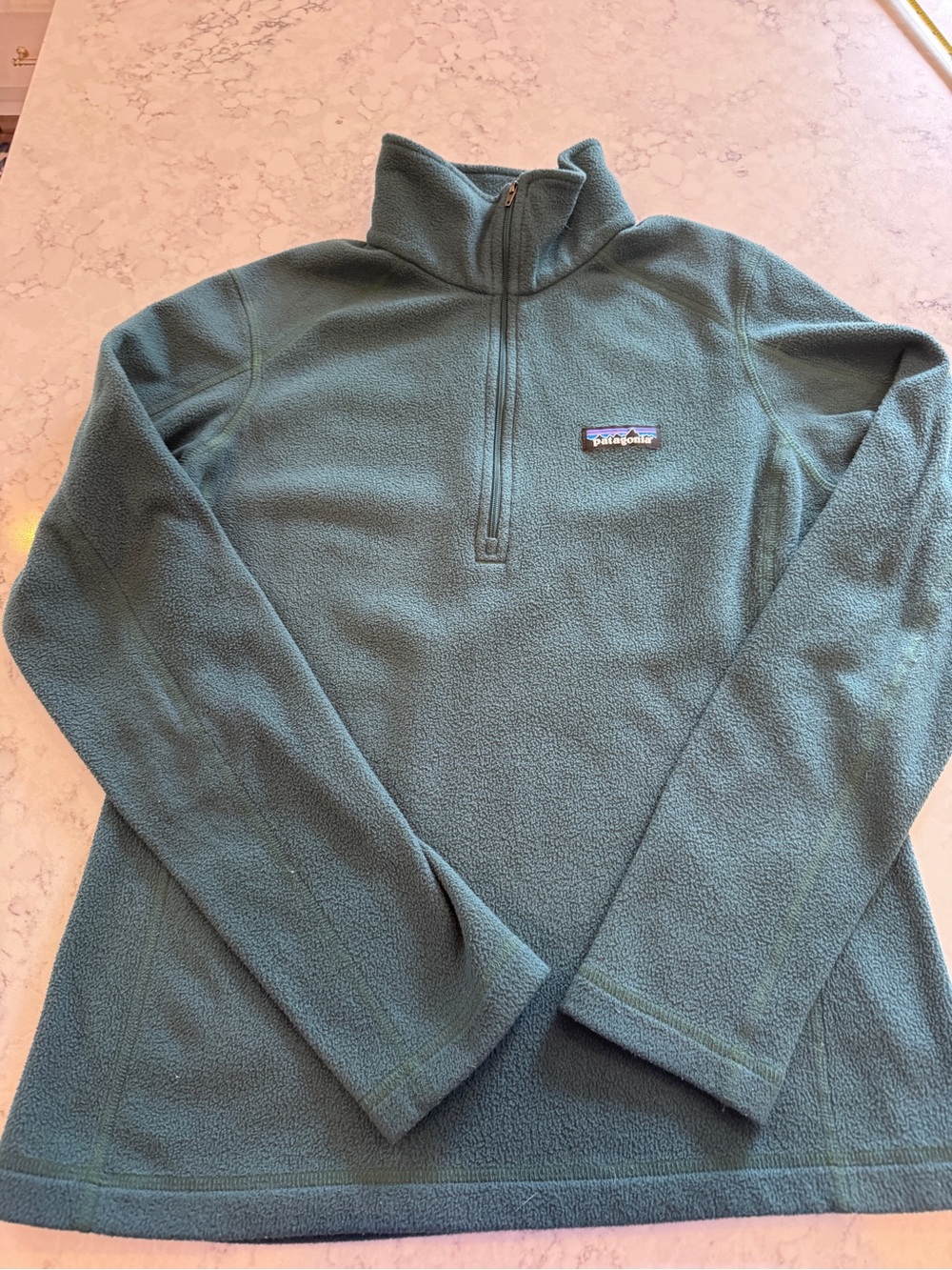 Patagonia Womens Small Quarter Zip Fleece Pullover Teal Blue Lightweight